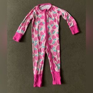 Little Sleepies Sweet Strawberries Zippy 3-6m